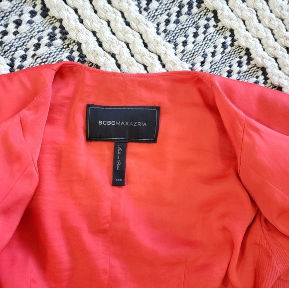 BCBG MaxAzria Red Preston Cascade Cropped Jacket - Picture 5 of 5